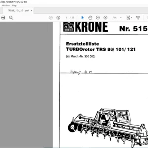 Krone TRS86/ 101/ 121 Ersatzteilliste - PDF DOWNLOAD