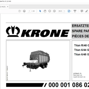 Krone Titan R/48 GD Titan 6/44 GD Titan 6/48 GD Spare Parts Manual  - PDF DOWNLOAD