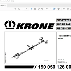 Krone Transportwagen - EC 9000 1053 Spare Parts Manual  - PDF DOWNLOAD
