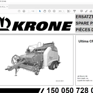 Krone Ultima CF 155 XC Spare Parts Manual - PDF DOWNLOAD