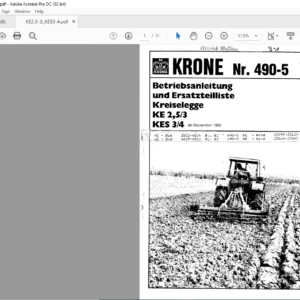 Krone KE 2 5/3 KES 3/4 Ersatzteilliste - PDF DOWNLOAD