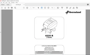 Kverneland 6225 R (T-N-NT) Spare Parts Manual - PDF DOWNLOAD