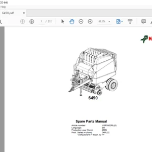 Kverneland 6490 Spare Parts Manual - PDF DOWNLOAD