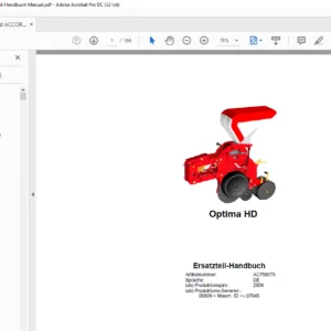 Kverneland ACCORD Optima HD Ersatzteil-Handbuch Manual - PDF DOWNLOAD(GERMAN)