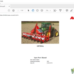 Kverneland Accord Optima Parts Manual - PDF DOWNLOAD