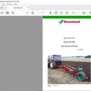 Kverneland BE BM Semi Mounted Plough Spare Parts Manual - PDF DOWNLOAD