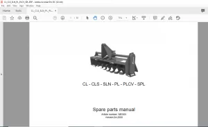 Kverneland CL CLS SLN PL PLCV SPL Spare Parts Manual - PDF DOWNLOAD