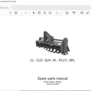 Kverneland CL CLS SLN PL PLCV SPL Spare Parts Manual - PDF DOWNLOAD