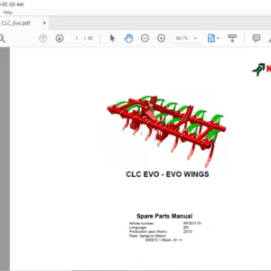 Kverneland CLC EVO - EVO WINGS Spare Parts Manual - PDF DOWNLOAD