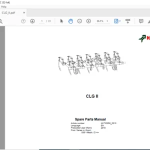 Kverneland CLG II Spare Parts Manual - PDF DOWNLOAD