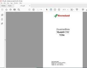 Kverneland CTC 9,0m Ersatzteilliste - PDF DOWNLOAD