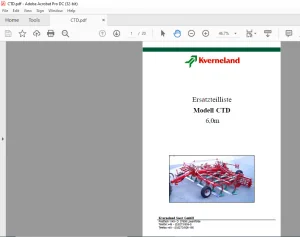 Kverneland CTD 6,0m Ersatzteilliste - PDF DOWNLOAD (GERMAN)