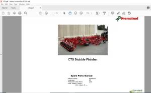 Kverneland CTS Stubble Finisher Spare Parts Manual - PDF DOWNLOAD