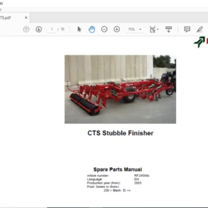Kverneland CTS Stubble Finisher Spare Parts Manual - PDF DOWNLOAD