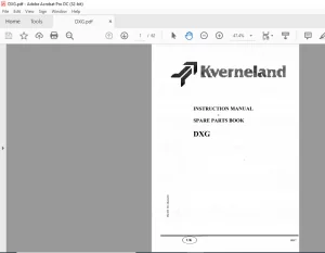 Kverneland DXG Spare Parts List Manual - PDF DOWNLOAD