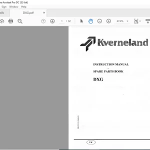 Kverneland DXG Spare Parts List Manual - PDF DOWNLOAD