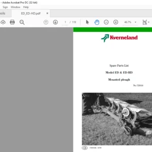Kverneland ED & ED-HD Mounted Plough Spare Parts Manual - PDF DOWNLOAD