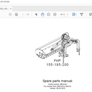 Kverneland FHP 155 185 200 Spare Parts List Manual - PDF DOWNLOAD