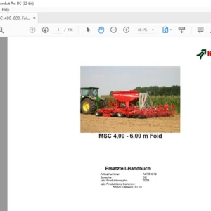 Kverneland MSC 4,00-6,00 m Fold Ersatzteil-Handbuch - PDF DOWNLOAD (GERMAN)