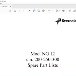 Kverneland NG 12 200 250 300 Spare Parts Lists Manual - PDF DOWNLOAD
