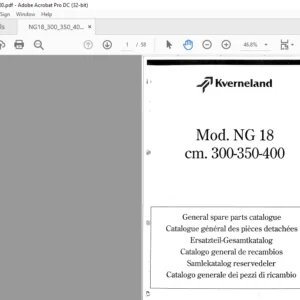 Kverneland NG 18 300 350 400 Spare Parts Catalogue Manual - PDF DOWNLOAD