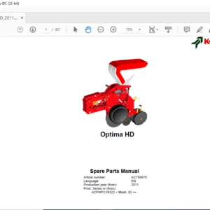 Kverneland Optima HD Spare Parts Manual - PDF DOWNLOAD