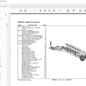 Kverneland PW RW Spare Parts Manual - PDF DOWNLOAD