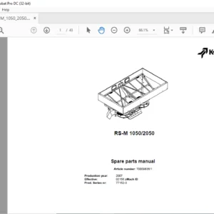 Kverneland RS-M 1050 2050 Spare Parts Manual - PDF DOWNLOAD