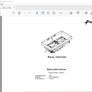 Kverneland RS-XL 1650 3200 Spare Parts Manual - PDF DOWNLOAD