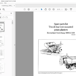 Kverneland Underhaug 3000 & 3100 Spare Parts Manual - PDF DOWNLOAD
