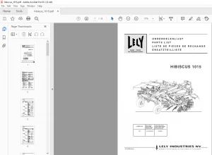 LELY HIBISCUS 1015 PARTS LIST MANUAL - PDF DOWNLOAD