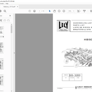 LELY HIBISCUS 1015 PARTS LIST MANUAL - PDF DOWNLOAD