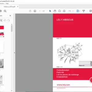 LELY HIBISCUS 425 S PARTS LIST MANUAL - PDF DOWNLOAD