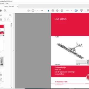 LELY LOTUS 1500 PARTS LIST MANUAL - PFD DOWNLOAD