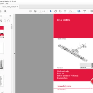 LELY LOTUS 1500 PROFI PARTS LIST MANUAL - PDF DOWNLOAD