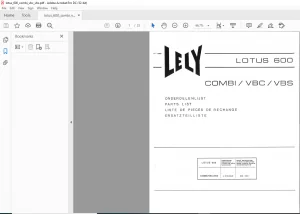 LELY LOTUS 600 COMBI / VBC /VBS PARTS LIST MANUAL - PDF DOWNLOAD
