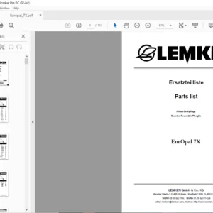 LEMKEN EurOpal 7X Parts list Manual - PDF DOWNLOAD