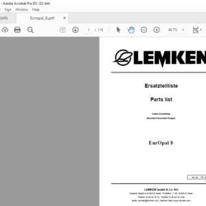 LEMKEN EurOpal 8 Parts list Manual - PDF DOWNLOAD