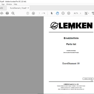 LEMKEN Euro Diamant 10 Parts list Manual - PDF DOWNLOAD