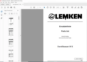 LEMKEN EuroDiamant 10 X Parts list Manual - PDF DOWNLOAD
