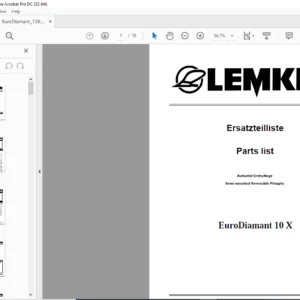 LEMKEN EuroDiamant 10 X Parts list Manual - PDF DOWNLOAD