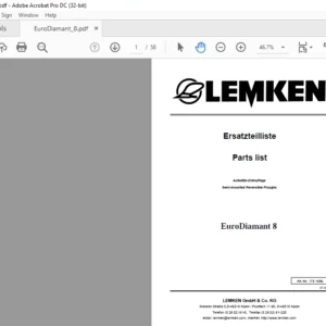 LEMKEN EuroDiamant 8 Parts list Manual - PDF DOWNLOAD