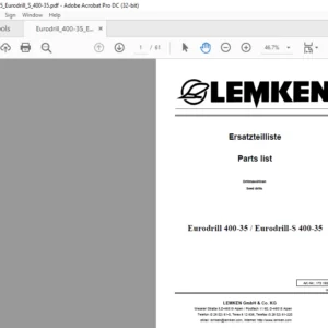 LEMKEN Eurodrill 400-35 Eurodrill-S 400-35 Parts list Manual - PDF DOWNLOAD
