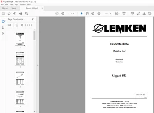 LEMKEN Gigant 800 Parts list Manual - PDF DOWNLOAD