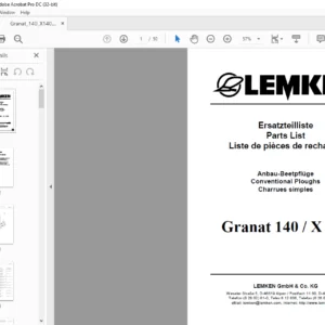LEMKEN Granat 140  X 140 Parts list Manual - PDF DOWNLOAD