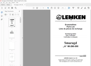 LEMKEN  Smaragd „A“ 90-260-300 Parts list Manual - PDF DOWNLOAD