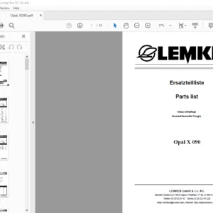 LEMKEN Opal X 090 Parts list Manual - PDF DOWNLOAD