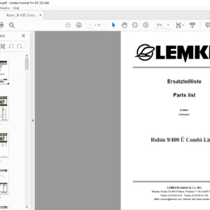 LEMKEN Rubin 9400 Ü Combi-Liner Parts list Manual - PDF DOWNLOAD