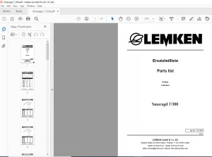 LEMKEN Smaragd 7300 Parts list Manual - PDF DOWNLOAD