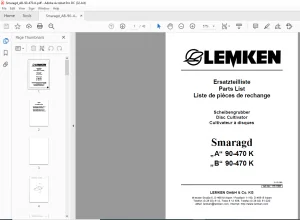 LEMKEN Smaragd „A“ 90-470 K „B“ 90-470 K Parts list Manual - PDF DOWNLOAD